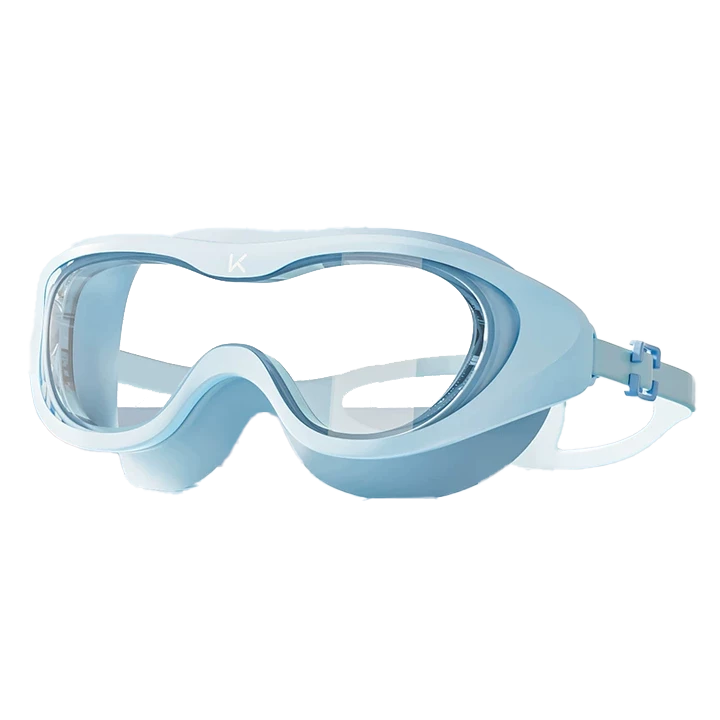Keep Kids Swimming Goggles HD Waterproof Anti-Fog Large Frame Professional Diving Glasses Light Grass Green