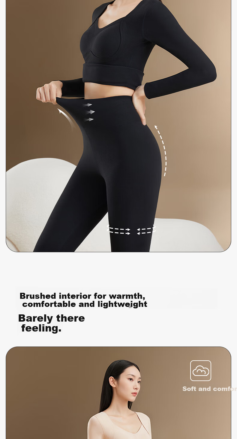 Herbal Original Thickened Thermal Pants Women's Autumn Base Layer Derong Heat-Generating Cashmere Protein Seamless High-Waist 10A Antibacterial Thread Pants 8