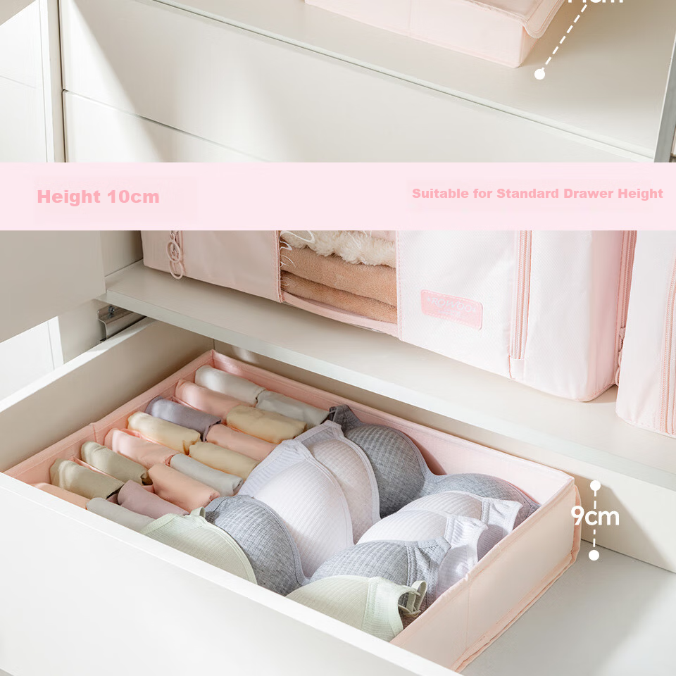 Jicang Fabric Folding Storage Box, Wardrobe Drawer Organizer, Clothes And Quilt Storage Container with Handle 8