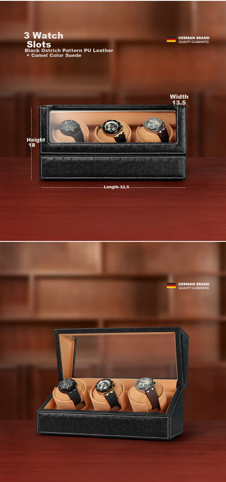 DrikLux Automatic Watch Winder Silent Anti-Magnetic Mechanical Watch Shaker with Storage Box Gift for Husband Boyfriend 11