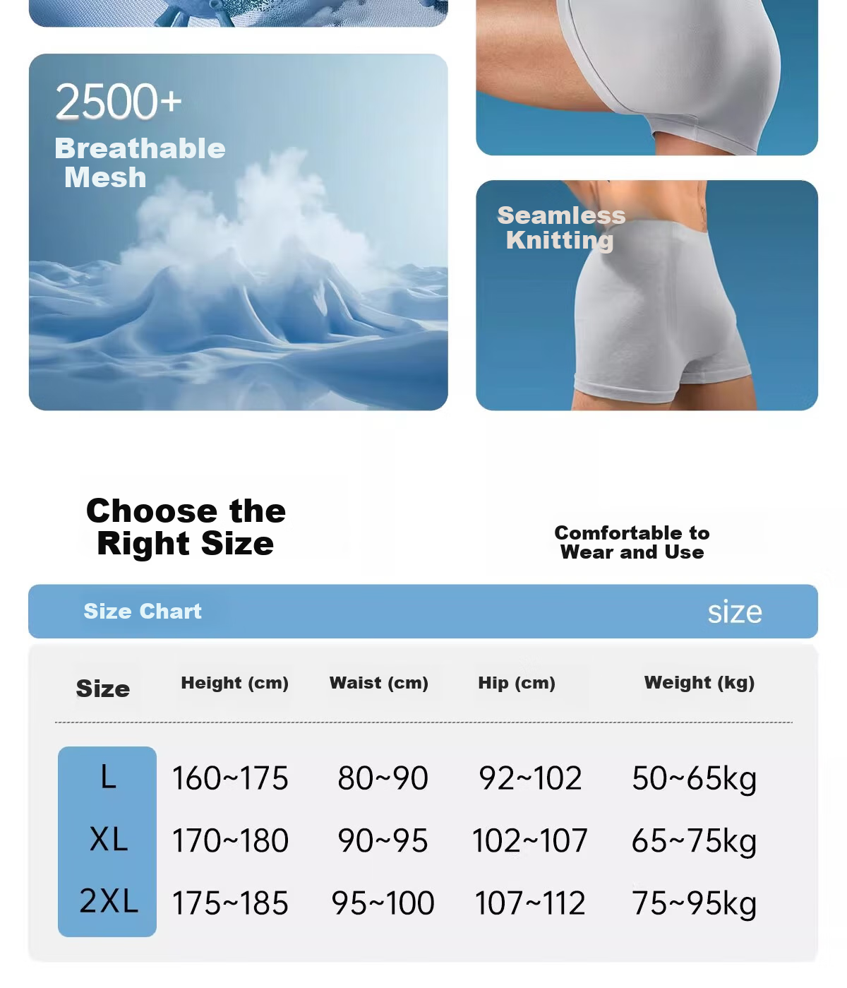 BADIGAO Disposable Men's Boxer Briefs Integrated Weave Sterilized Travel Antibacterial Plus Size Four-Corner Daily Use Wash-Free Shorts 3