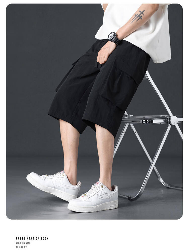 GLM Men's Summer Casual Fashion Cargo Comfortable Breathable Versatile Seven-Point Sports Shorts 19
