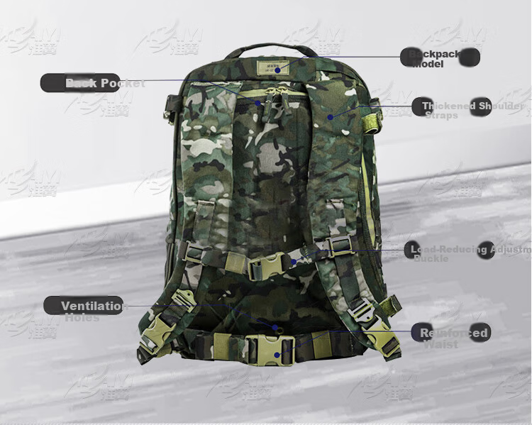 Huaiyi Camouflage Assault Backpack Outdoor Tactical Double Shoulder Training Mountaineering Bag Jungle Starry Sky [Jing Warehouse] 5
