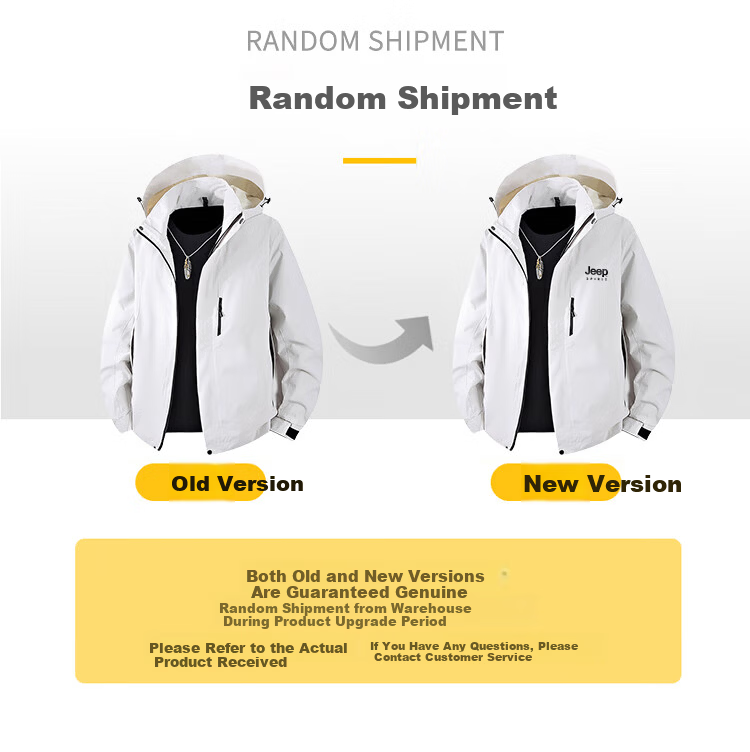 JEEP SPIRIT Unisex 3-in-1 Outdoor Windproof Waterproof Hooded Jacket Navy Blue M 16