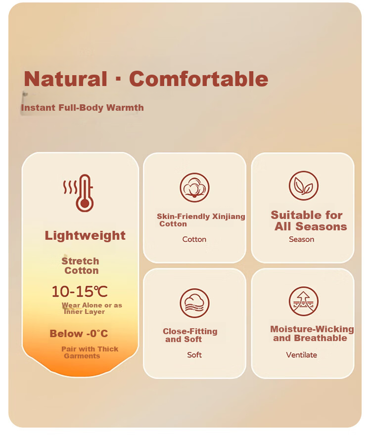 Yalu 100% Cotton Anti-Mite Anti-Static Men's Thermal Long Johns Thin Winter Warm Cotton Antibacterial Underwear 5