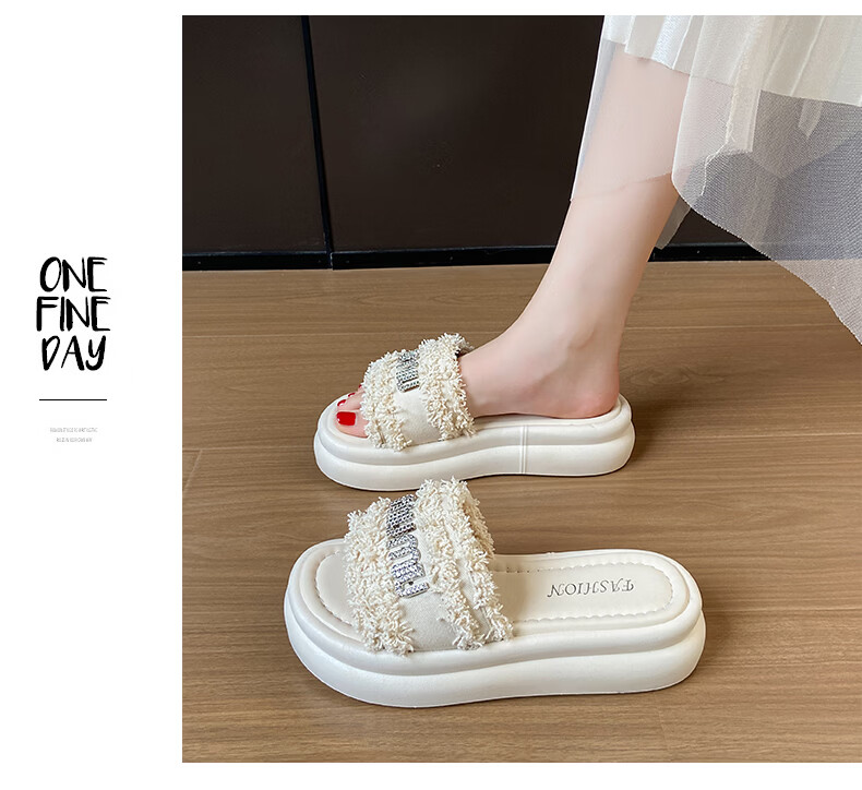 Cartelo Crocodile Women's Sandals Summer New Fashion Rhinestone Flat Casual Shoes Beige 36 15