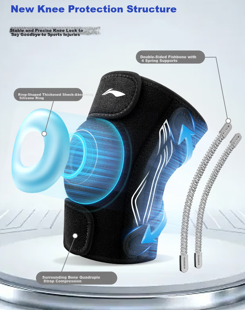 LI-NING Knee Brace for Meniscus Injury, Sports Joint Synovitis, Effusion, Patellar Ligament Support, Unisex Running and Basketball Protective Gear 8