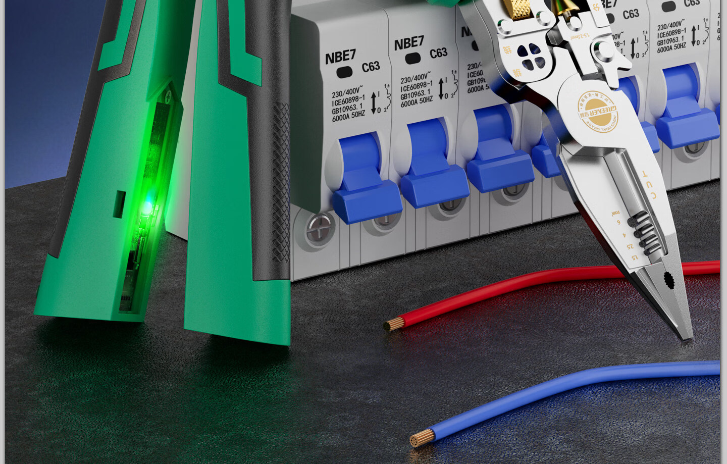 GREENER 8-in-1 Electric Pen Wire Stripper Pliers Electrician Household Rechargeable Wire Cutter Crimping Pliers Multifunctional Voltage Tester 3