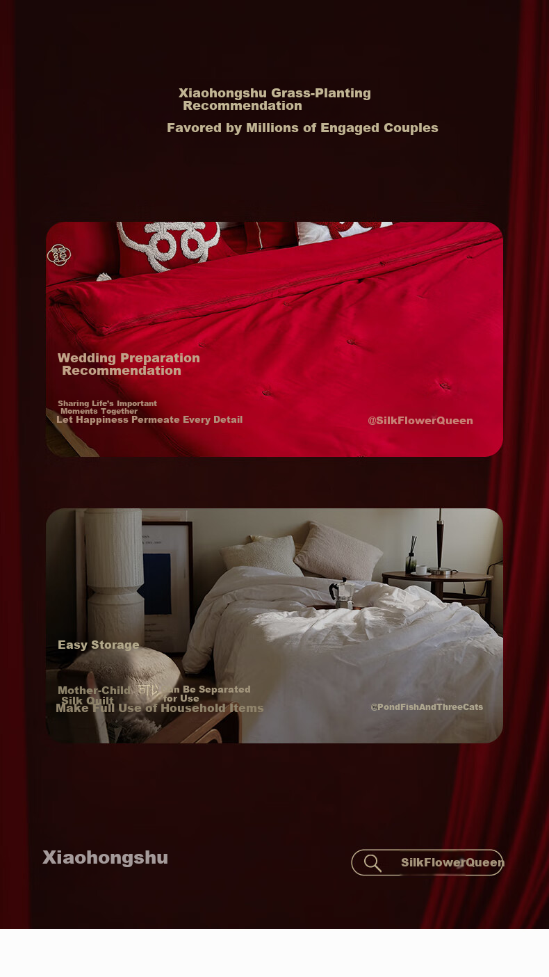 SILKUEEN [Shiji Qingyuan] 100% Mulberry Silk Duvet Insert Wedding Quilt Pure Silk Weight 6 Jin 200*230cm Pink 16