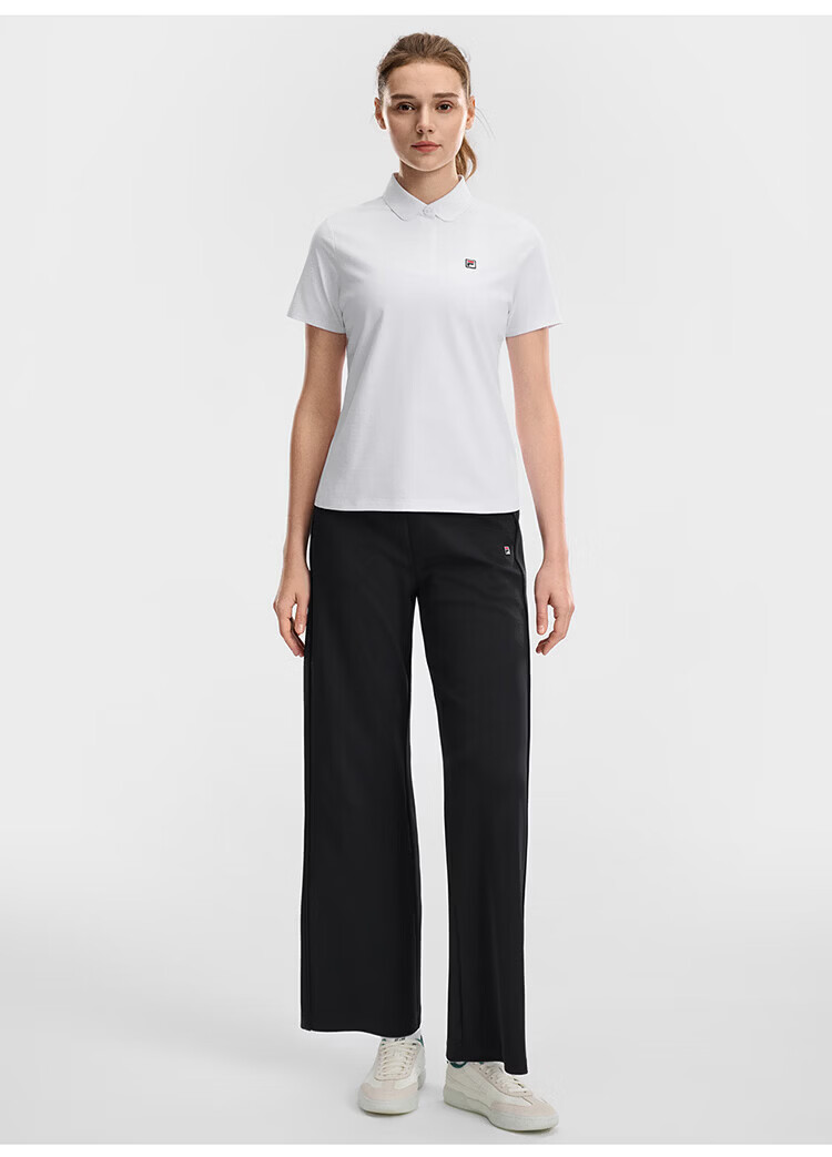 FILA Official Women's Knitted Short Sleeve Polo Shirt 2026 Summer Tennis Sports Quick-Dry Top 36