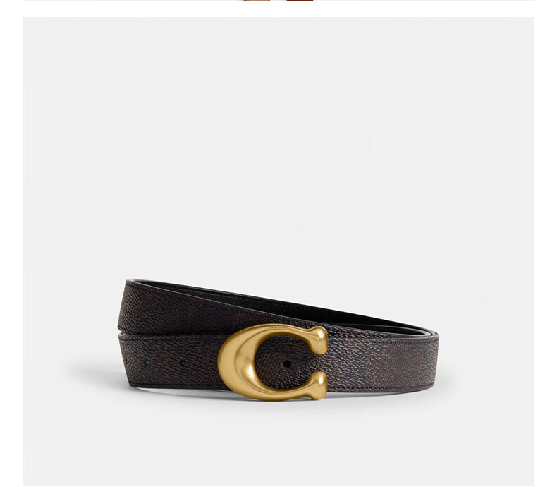 COACH Women's SCULPTED C Buckle Belt 25MM Black Size S CEB69 Gift for Her 4