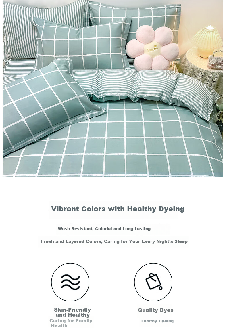 AVIVI Dormitory Bedding Set Three-Piece Student Single Bed Sheet Quilt Cover Pillowcase Yage Era Quilt Cover 150*200cm 8