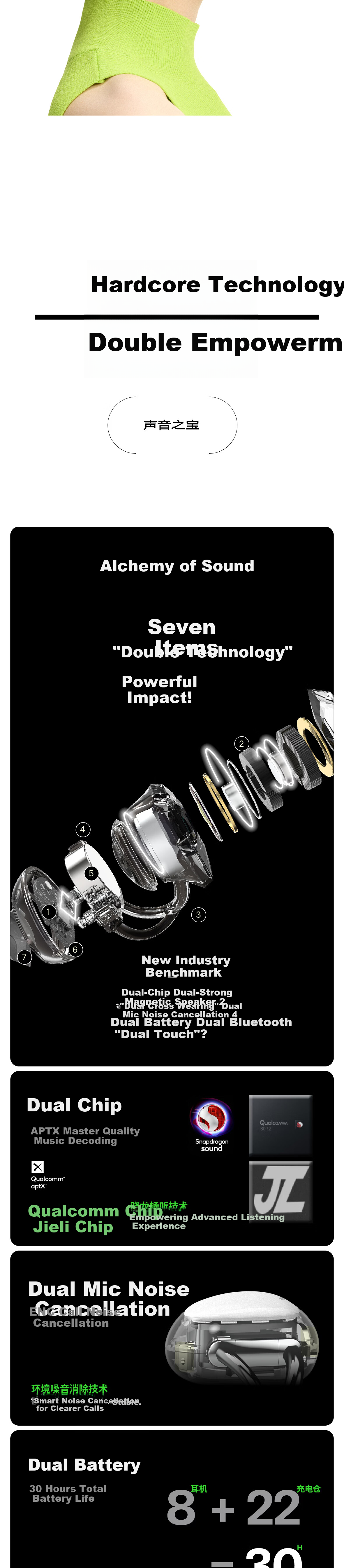 OF HUNGER Gray Zircon Electronic Gem AI Accessory Clip-on Bluetooth Earphones Gift for Girlfriend Birthday 4