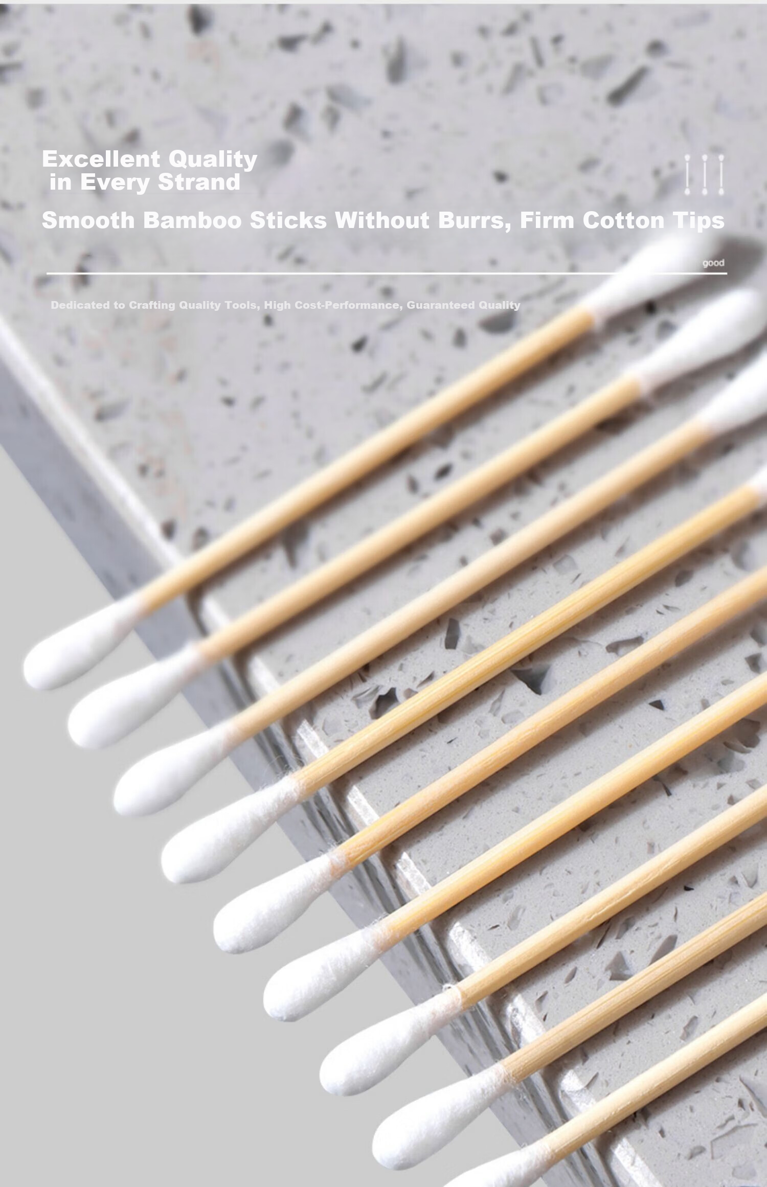 Jiebi Cotton Swabs Boxed 500 Double-Ended 1000 Tips Disposable Pointed and Rounded Head Multipurpose Cotton Buds for Cleaning Makeup and Ear Care 4