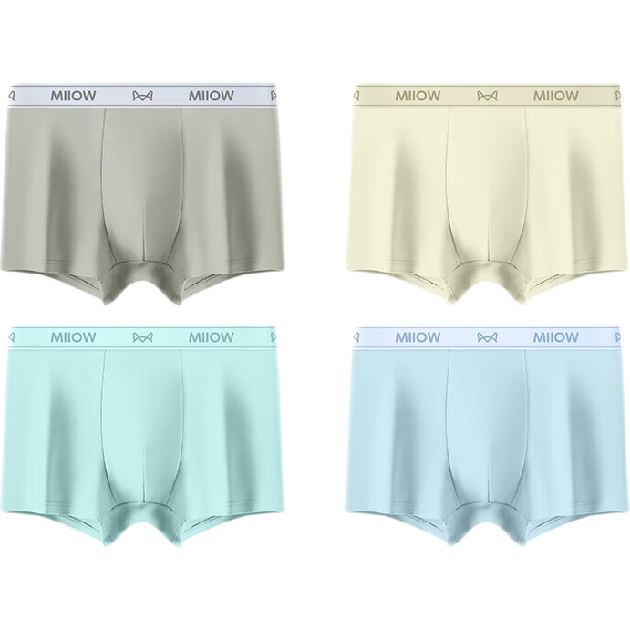 MiiOW 10A Antibacterial Cotton Youth Development Period Thin Boxer Briefs for Overweight Boys High School Students