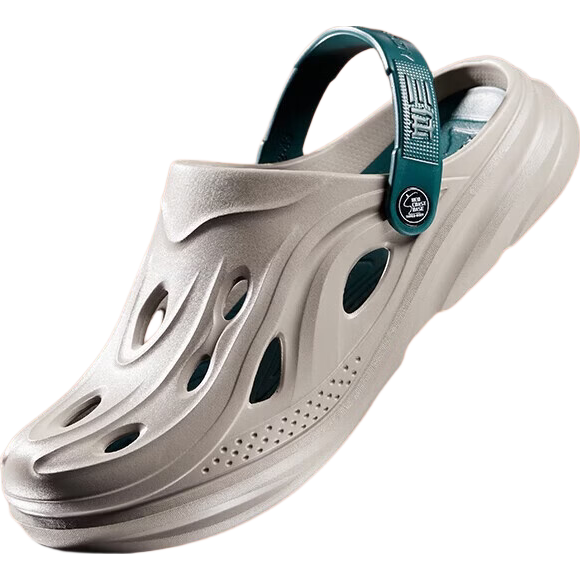 HLA Trigeminy Collaboration Sandals, Men's Casual Hole Shoes, Closed-Toe Slippers HAALXM2EBK036, Gray, Size 41
