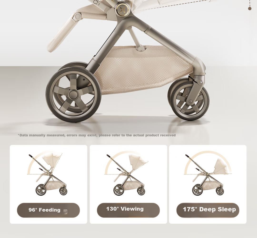 Hakada Newborn Baby Stroller Reversible High Landscape Lightweight Infant Stroller Convertible Seat and Recline Yun Jin Gray 20