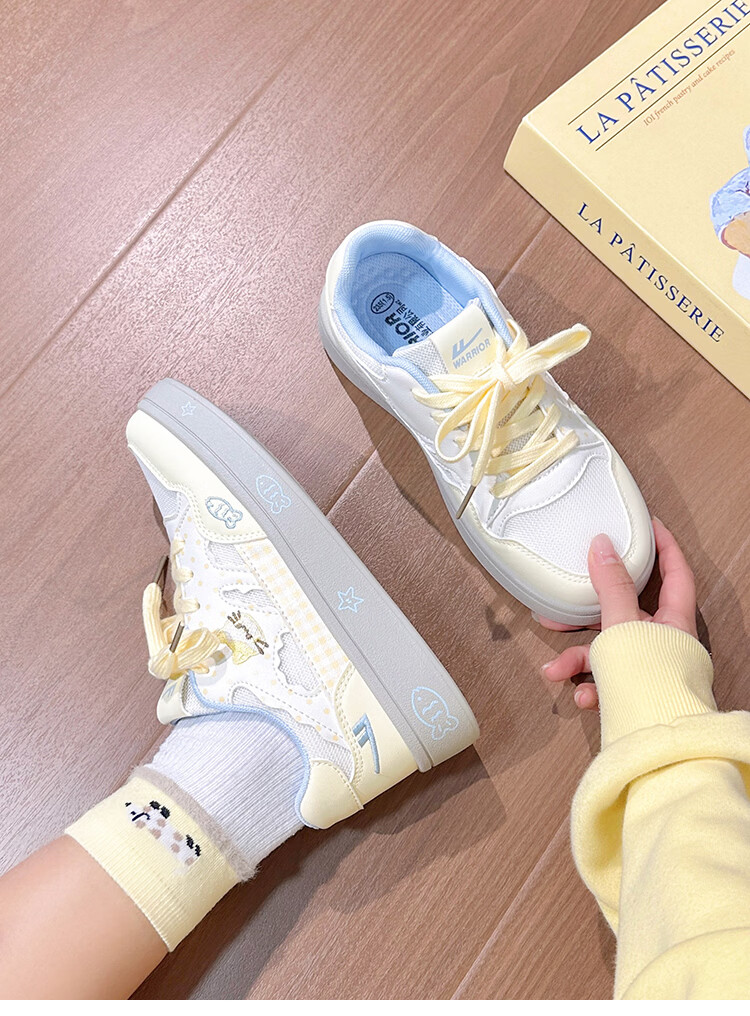 Warrior Cute Cat Canvas Shoes for Women 2026 Spring Autumn New Versatile Lightweight Casual Breathable Thick-Soled White Sneakers for Female Students 13