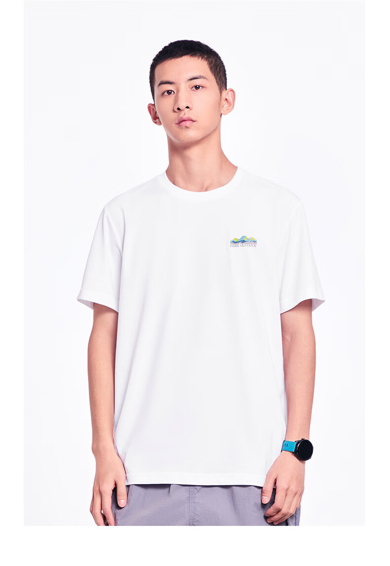 Erke Men's Crew Neck Short Sleeve Knit Shirt Summer Outdoor Antibacterial Sports T-Shirt Casual Loose Base Layer Top 8