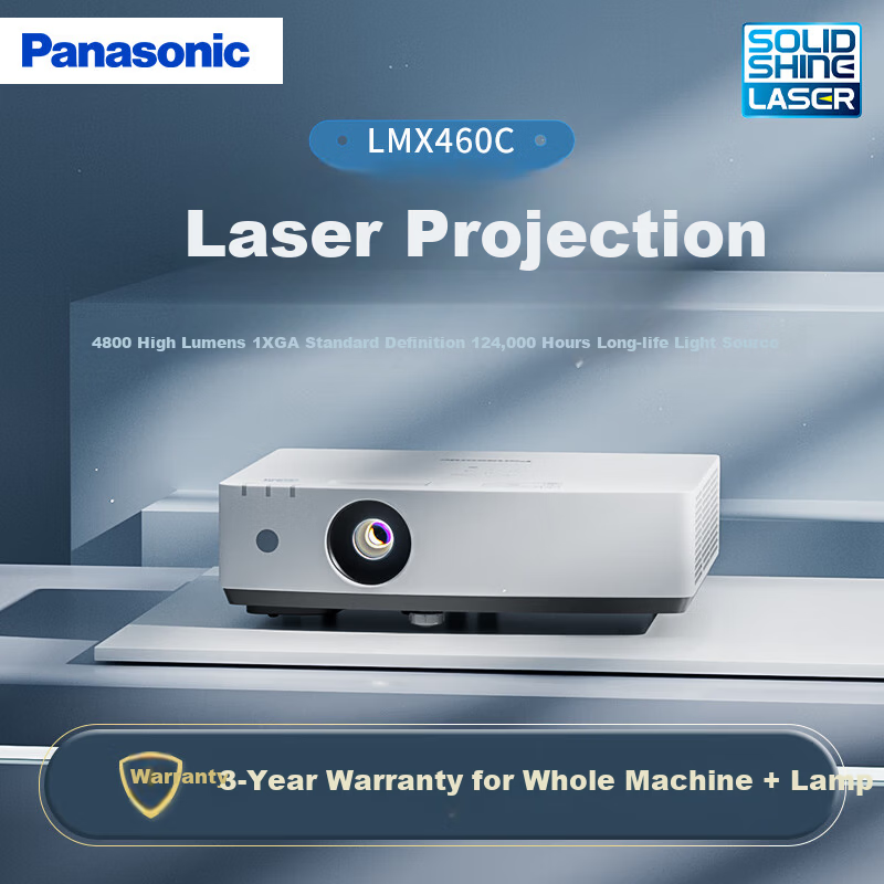 Panasonic PT-LMX460C Laser Projector Daylight Direct Projection Conference Room Business Office Projector Training Teaching Business Machine (XGA Standard Definition 4800 Lumens)