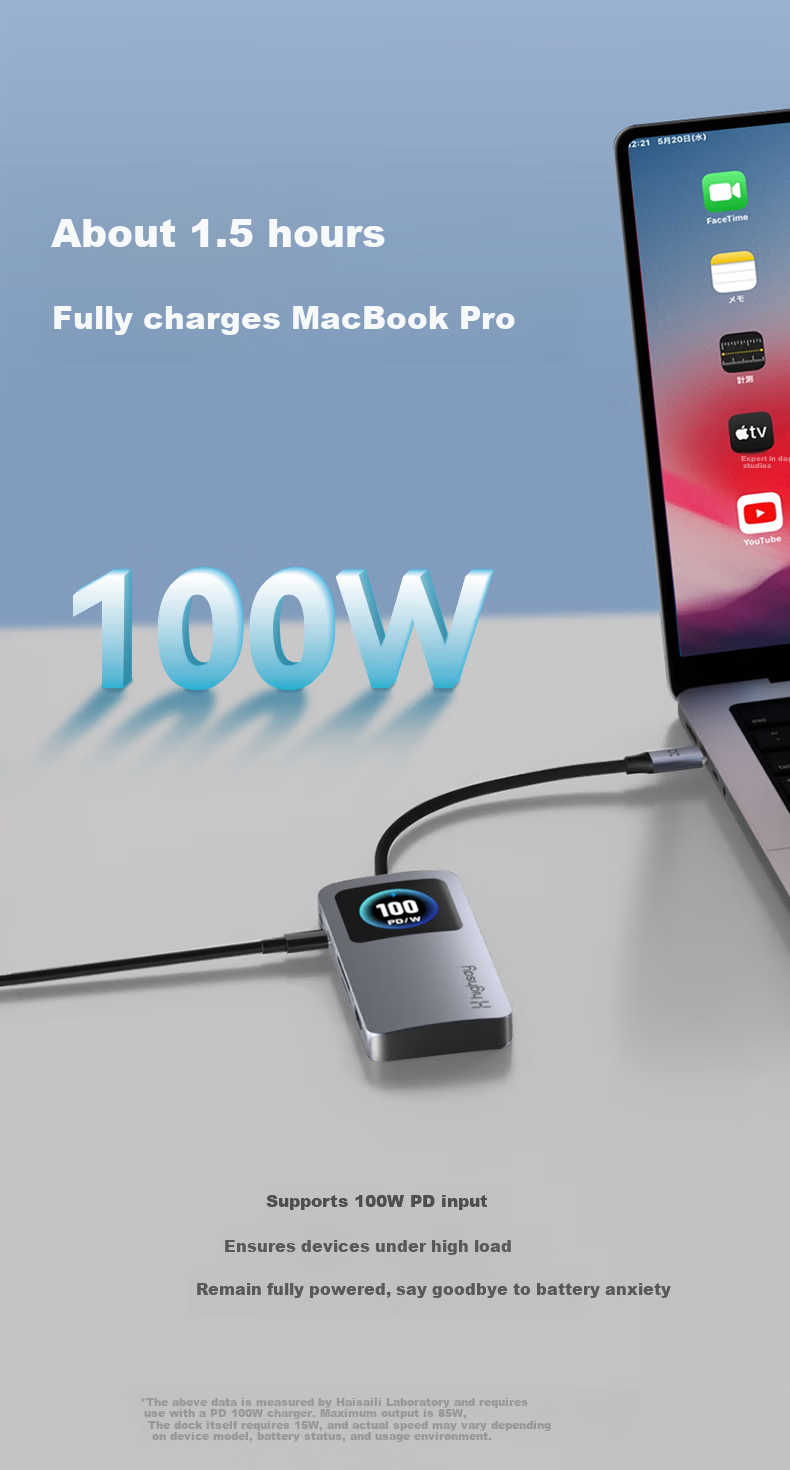 Highsay HM7 PRO Screen Display Type-C Docking Station HDMI 4K Expansion Hub for Apple MacBook iPad with SD/TF Dual Card Reader Adapter 11