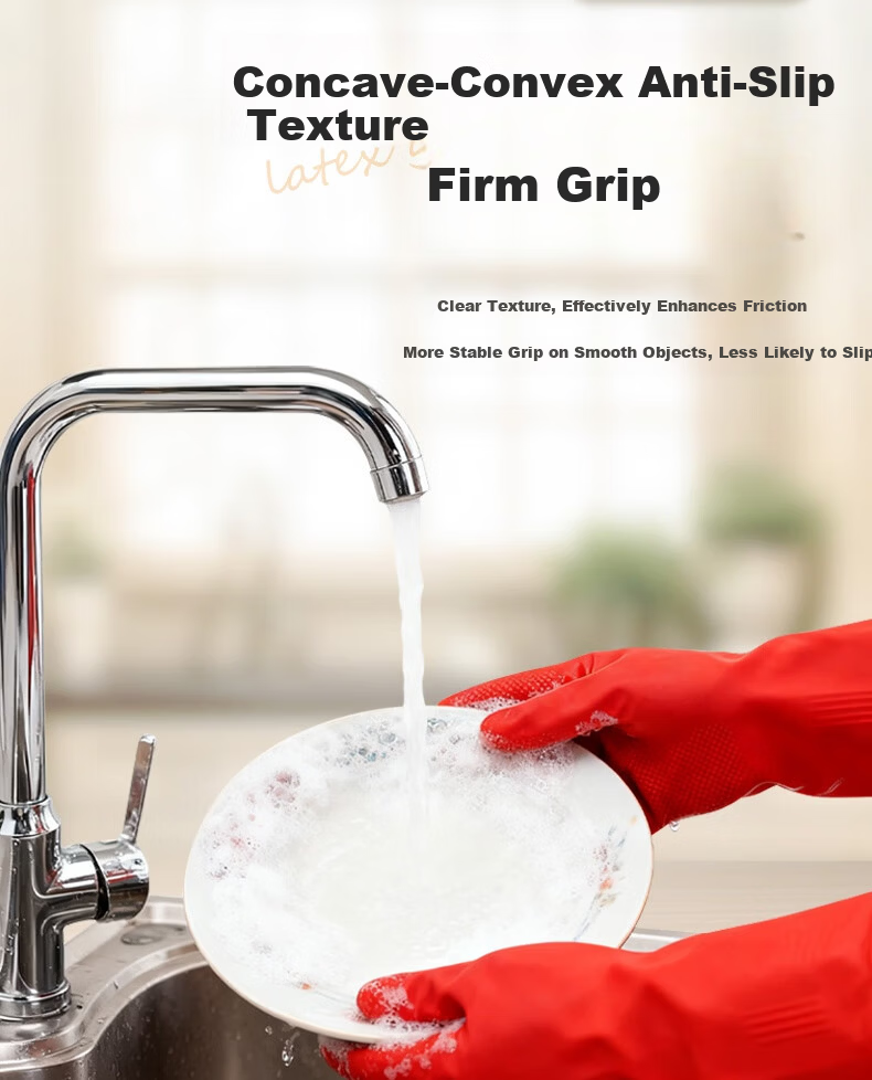 Ansairui Latex Cleaning Gloves, Cleaning Protective Rubber Gloves, Length 30cm, 1 Pair, 28702 5