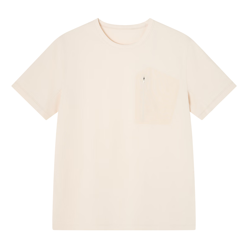 JD Jingzao Men's Short Sleeve Cotton Pocket T-Shirt 26 Summer New Outdoor High-End Short Sleeve Soft Sand White 2XL