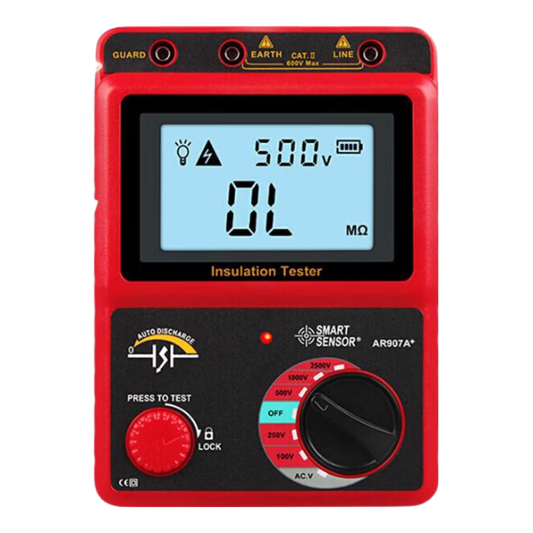 CEM AR907A+ Digital Insulation Resistance Tester Megohmmeter Electronic Shake Tester