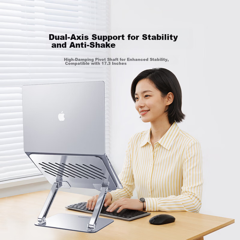 UGREEN Laptop Stand, Computer Tablet Phone Large Size Riser, Hollow Heat Dissipation, Dual-Axis Height Adjustable Vertical Stand, Suitable for Apple MacBook, Huawei, Lenovo, Xiaomi
