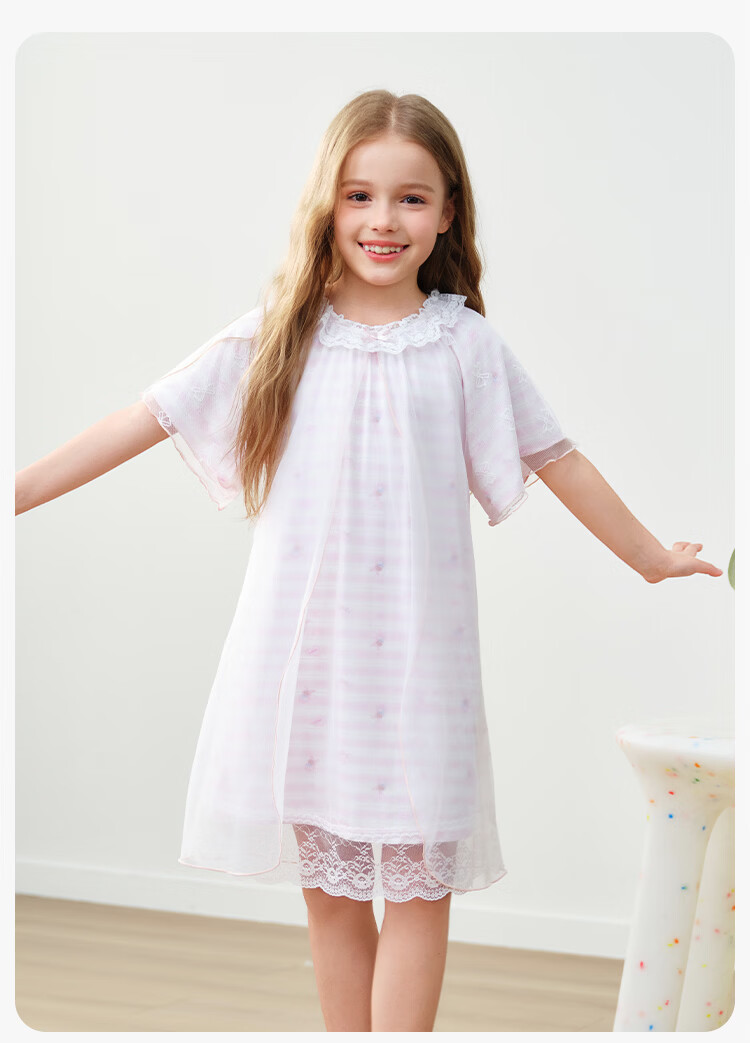 YEEHOO [Pure Cotton] Girls' Fairy Tale Style Nightgown, Home Wear, Children's Sleepwear 18