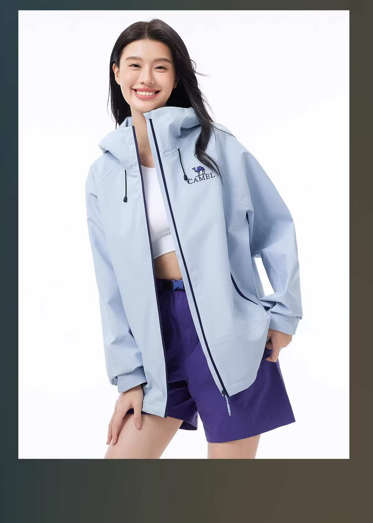 CAMEL Softshell Waterproof Windproof Unisex Outdoor Jacket Lightweight Hiking Coat for Women 33