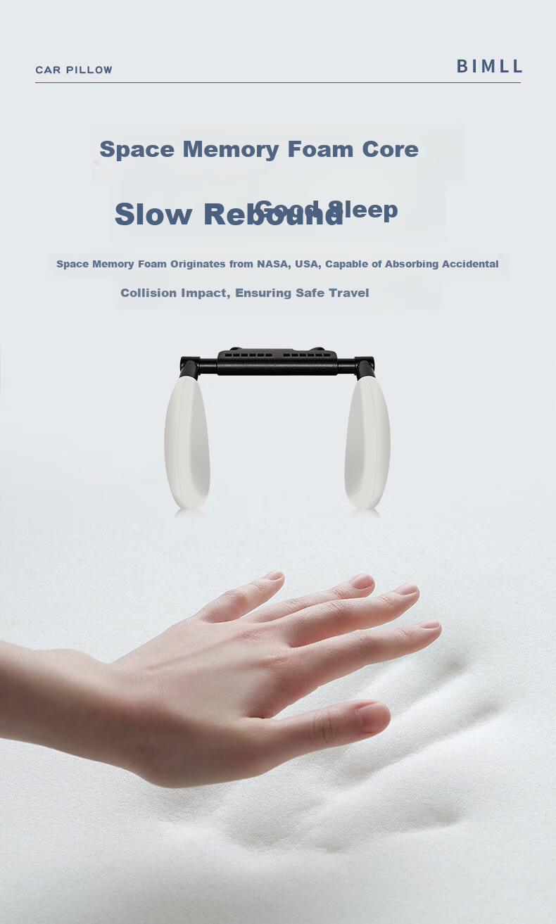 BIMLL Car Headrest Neck Pillow Memory Foam Children's Rear Seat Sleeping Pillow Side Sleep Support Cushion 13