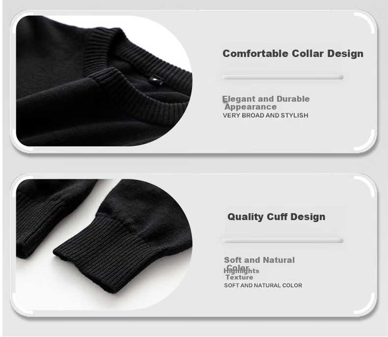 Jeanswest Men's Autumn Winter Crew Neck Casual Thickened Warm Pure Cotton Sweater Fashion Youth Comfortable Knitwear 4