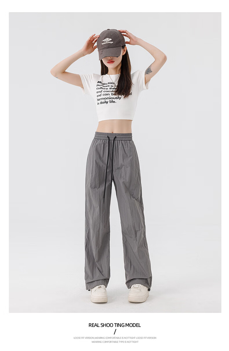 TUCANO Women's Casual High-Waist Jogger Pants Slim Fit Breathable Soft Skin-Friendly Draped Trousers Light Pink 3XL 15