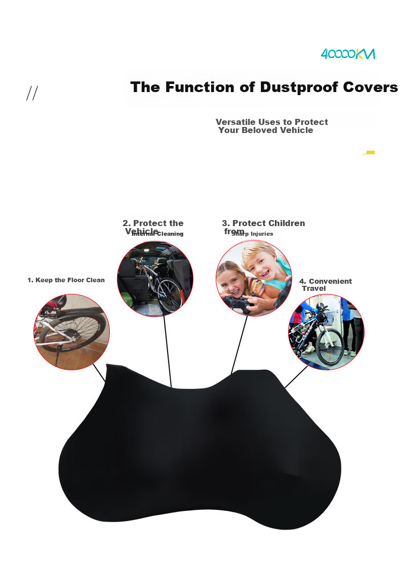 40,000 Kilometers Bicycle Dust Cover Road Mountain Bike Protective Cover High Elastic Wheel Cover Sunshade Black Full Coverage 3