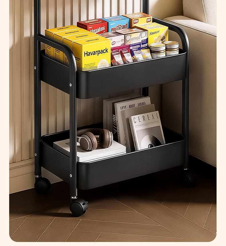 Xiaomo Mobile Tea Table Cart Sofa Side Table Bedside Storage Rack High Tea Table Living Room Snack Bedside Cabinet 2