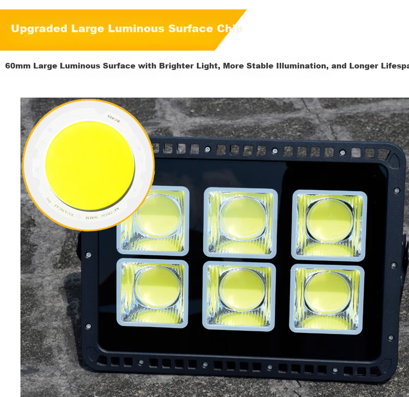 Qianzhiyi LED Floodlight High Power 400W Outdoor Waterproof COB Spotlight for Factory Square Construction Site Warehouse Basketball Court High Brightness Lighting 22