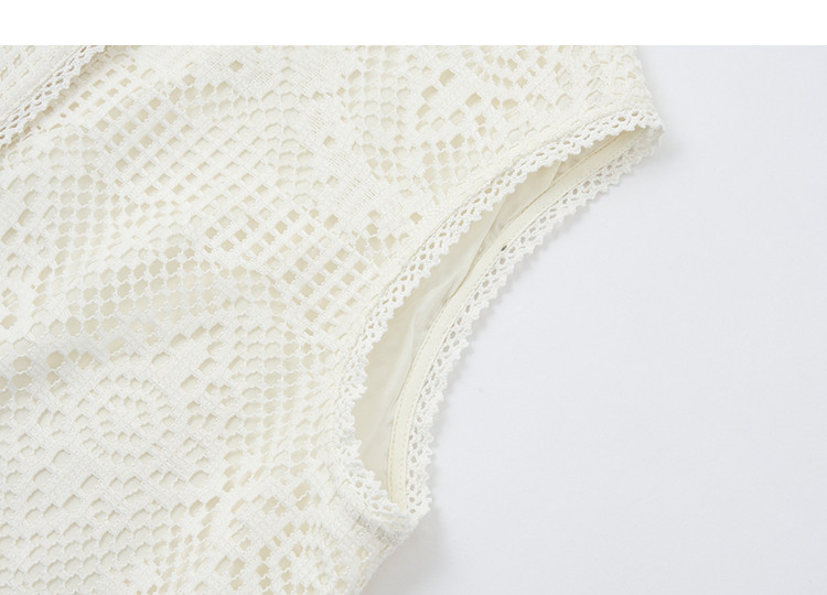 Demana [Seven Parts Sweet] Summer French Lace Hollow Jacquard Overlay Lace Sleeveless Slim Fit Jacket for Women High-End Feel 13
