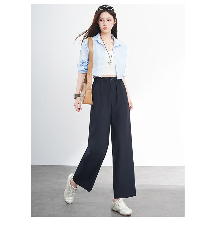 Free Style Women's Nine-Point Linen Wide-Leg Pants Summer Thin High Waist Slim Loose Cool Straight Casual Trousers 2026 New Arrival 22
