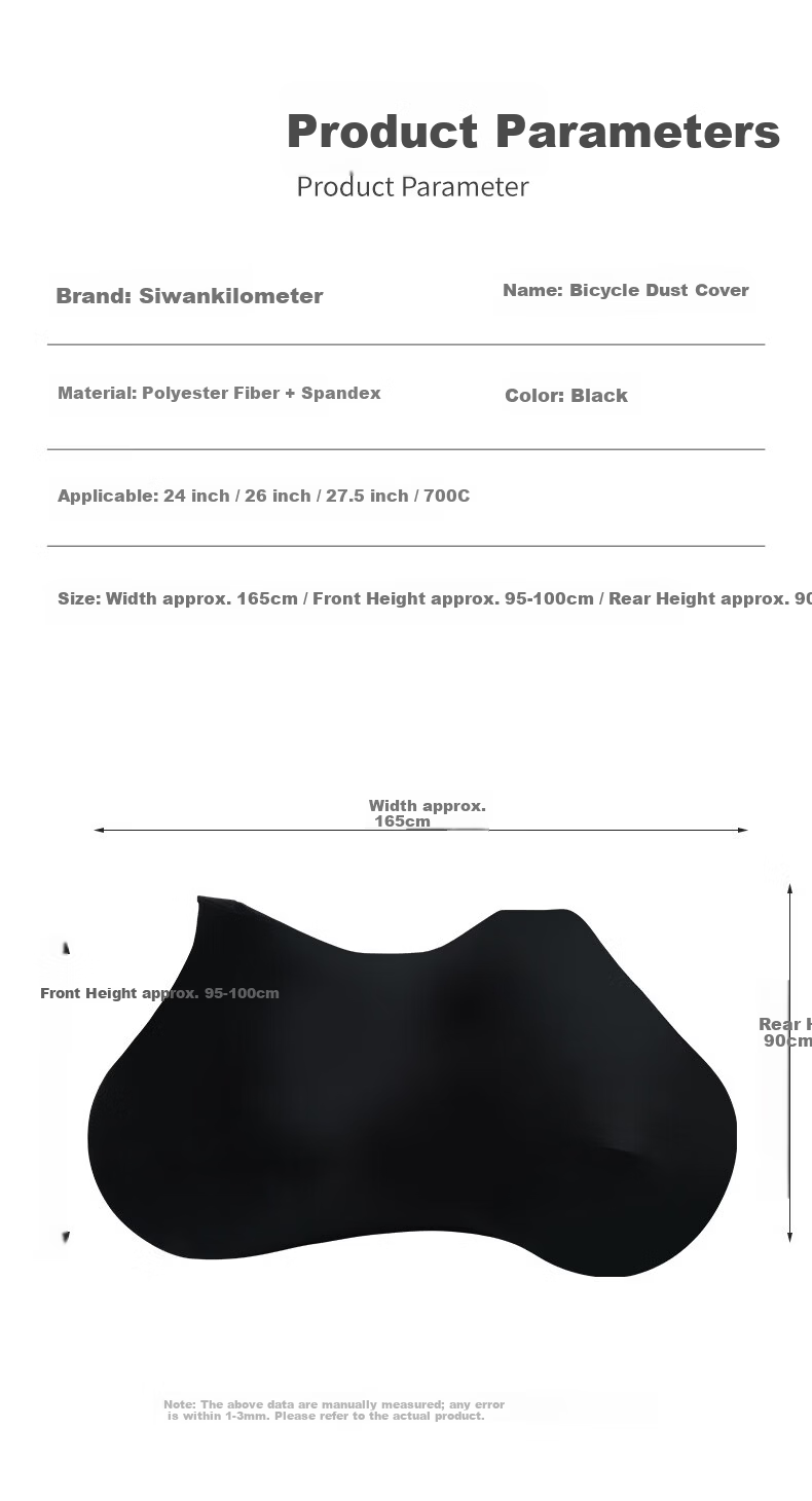40,000 Kilometers Bicycle Dust Cover Road Mountain Bike Protective Cover High Elastic Wheel Cover Sunshade Black Full Coverage 9