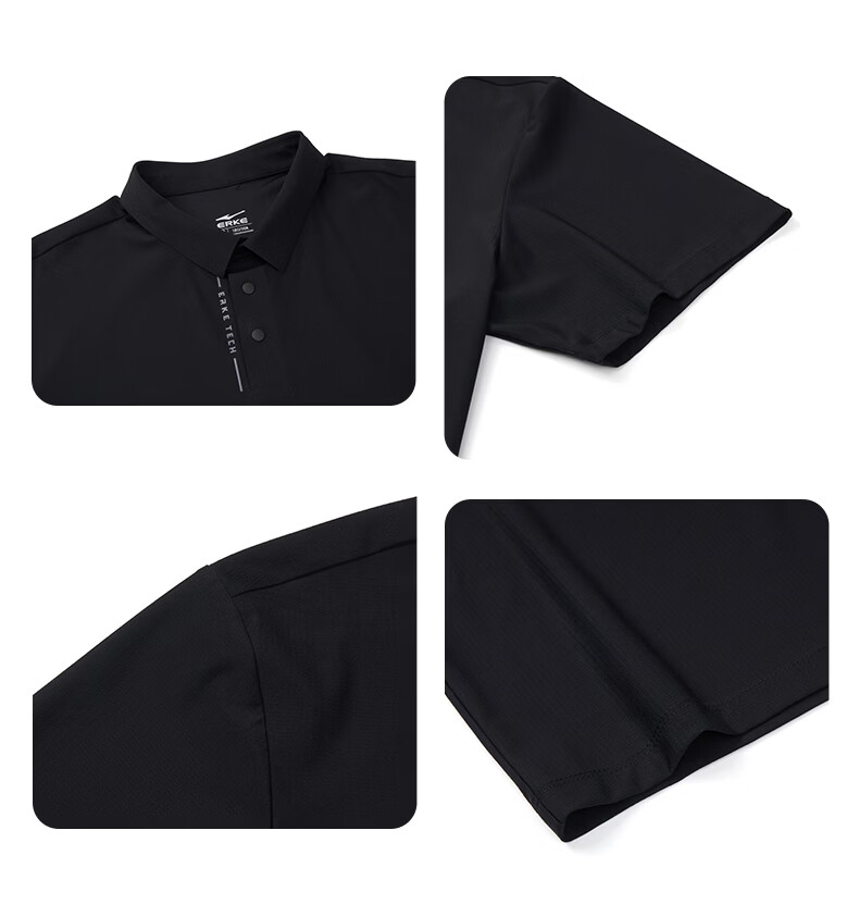 Erke Polo Shirt Summer Collared T-Shirt Sports Outdoor Casual Short Sleeve Ice Cool Lightweight Breathable High Elasticity Light Business Top 15
