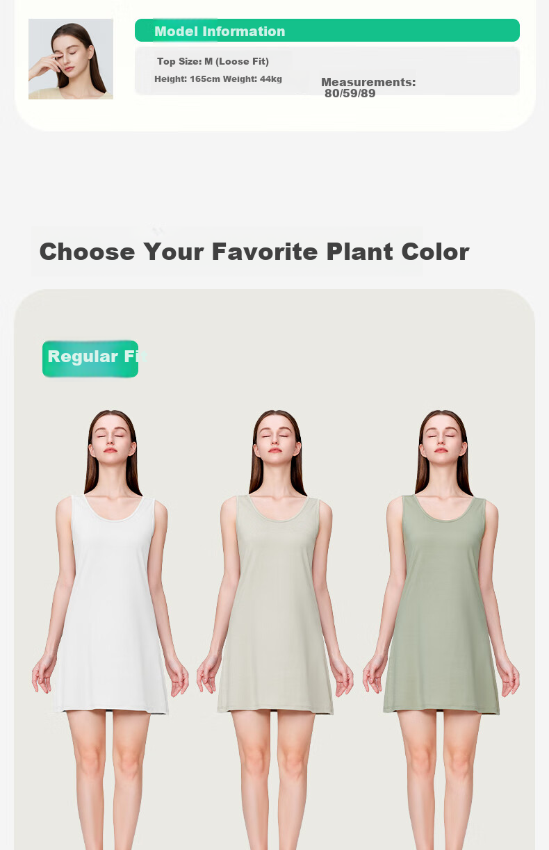 Jianyun Modal Women's Sleeveless Mid-Length Camisole Dress Thin Layering Slip Dress Summer Nightgown 11