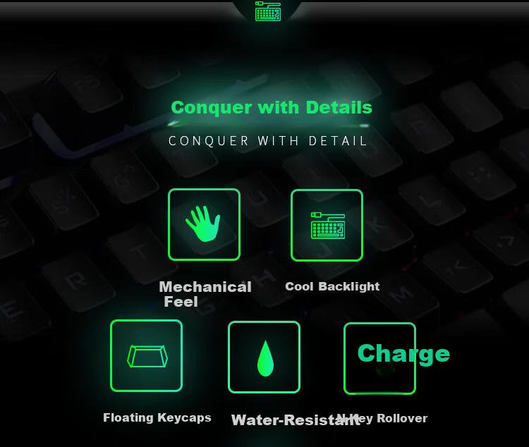 GESOBYTE G11 Wired Mechanical Feel Gaming Keyboard RGB Backlit USB External for Desktop Laptop Home Use White 3