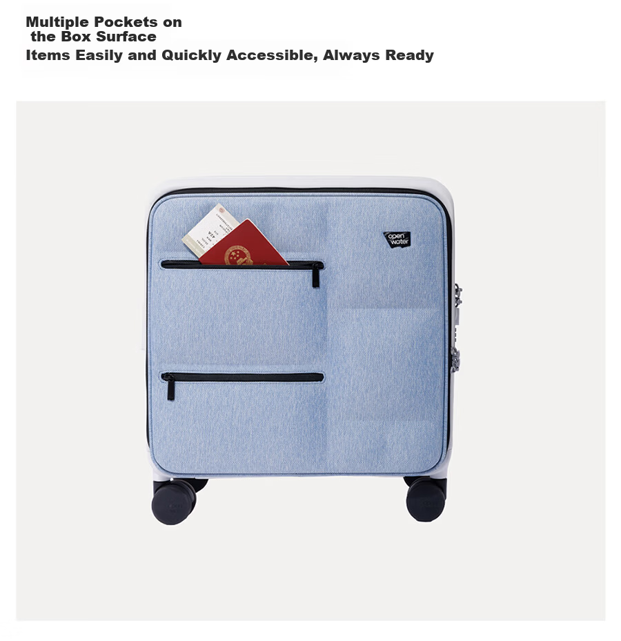 Openwater Front-Opening Large Capacity Expandable Trolley Business Carry-On Suitcase Phantom Black 14 Inch 9