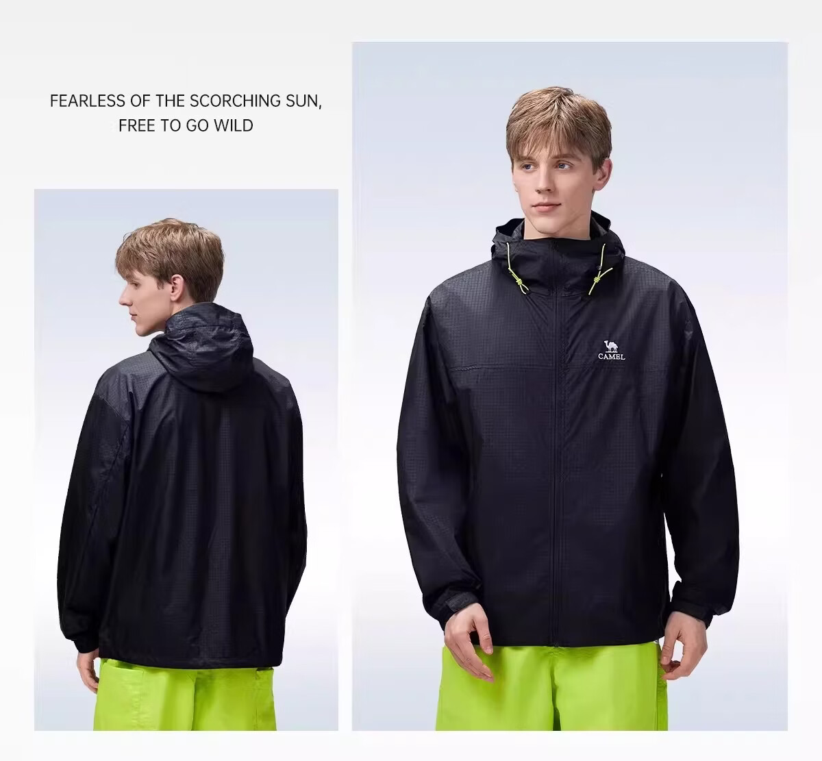 CAMEL Outdoor Sun Protection Jacket 2026 Spring Summer New Breathable Hooded Windproof Water-Repellent Durable Sports Jacket for Women R170 26