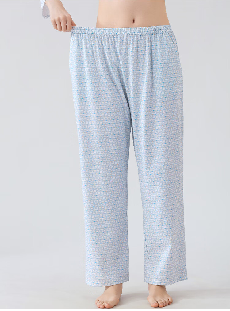 CHERISH LIFE Women's Sleep Pants A-Class Breathable Cotton Printed Casual Simple Home Long Pants 20