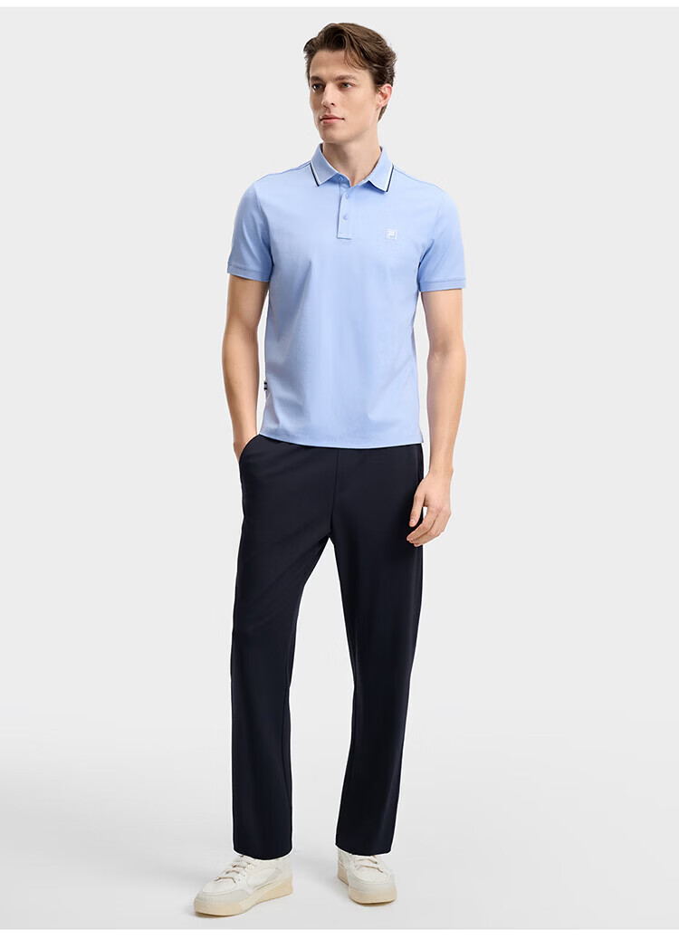 FILA Elite Men's Knitted Short Sleeve Polo Shirt 2026 Summer Simple Basic Casual Top 38