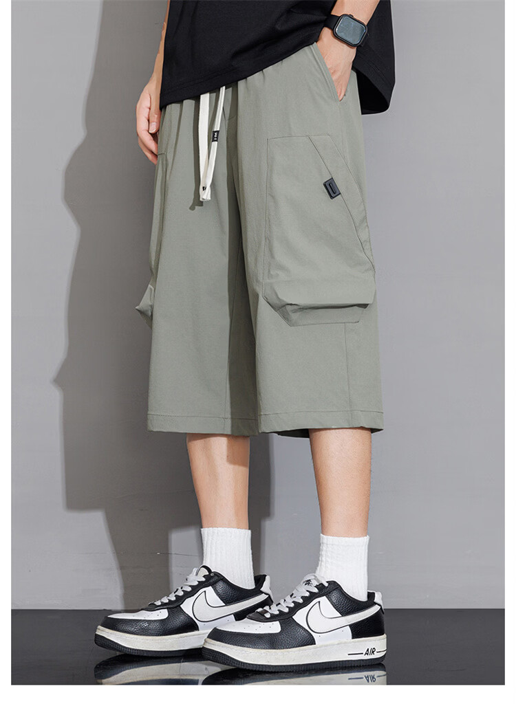 MARK FAIRWHALE Men's Summer Loose Lightweight Seven-Point Shorts Large Size Stretch Casual Quick-Dry Work Pants 1