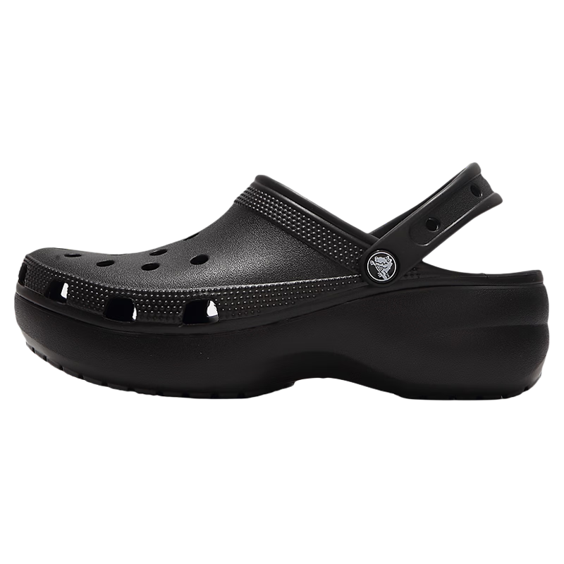 CROCS Women's Shoes, Thick-Soled Cloud Hole Shoes, Outdoor Casual Fashion Slip-On Beach Shoes, 206750-001, 37-38