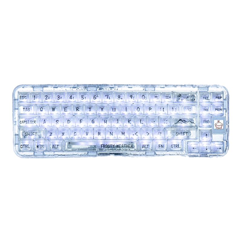 CoolKiller CK68 Polar Bear Wired/wireless/blue Toed Three-Mode Transparent Customizable Mechanical Keyboard Ice Blade Switches with Line Breakers for Home Use